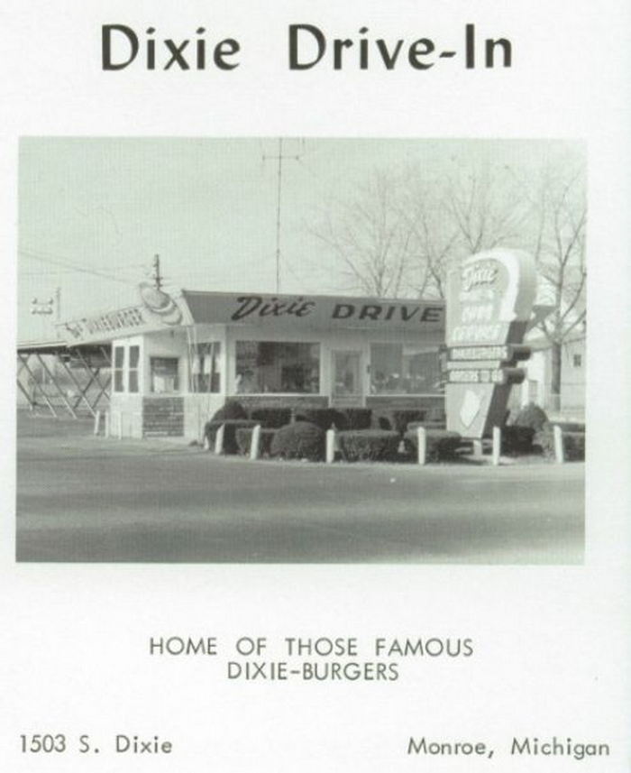 Dixie Drive-In Restaurant - 1965 High School Yearbook Ad (newer photo)